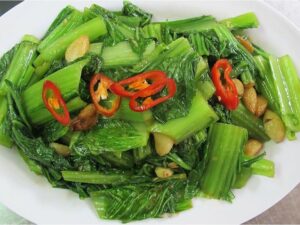 Cải xanh xào tỏi